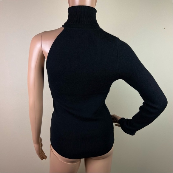 NEW BARDOT REVOLVE BLACK ONE-SHOULDER RIBBED TOP - Picture 5 of 5